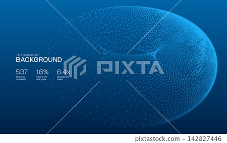 Circle blue dot with background tech wave and concentric globe abstract. Pattern line digital with future light technology and energy graphic 3d. Banner bg circle with black concept background. Circle blue dot with background tech wave and concentric globe abstract. Pattern line digital with future light technology and energy graphic 3d. Banner bg circle with black concept background. 142827446