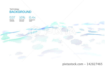 Digital data abstract with ai background blue for green vision technology. Futuristic flow transformation with concept business security for tech circuit computer. Wave cyber digital with space 142827465