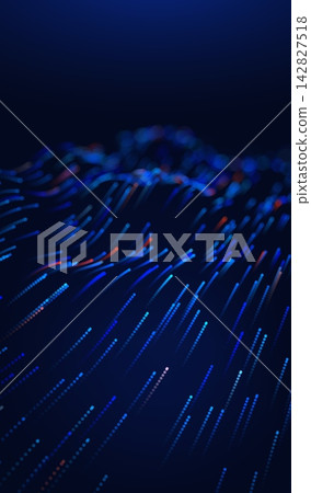 Abstract future ai background with blue big data and digital dots for tech and technology science presentation. Line cyber business network 3d backdrop. Connection graphic design. 142827518