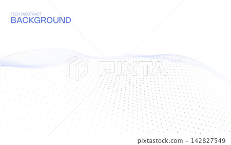 Background semiconductor blue with technology abstract tech and data particle dot. Digital line connection with grid wave white and design light network. Pattern texture background with graphic. Background semiconductor blue with technology abstract tech and data particle dot. Digital line connection with grid wave white and design light network. Pattern texture background with graphic. 142827549