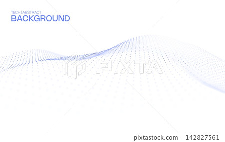 Background semiconductor blue with technology abstract tech and data particle dot. Digital line connection with grid wave white and design light network. Pattern texture background with graphic. Background semiconductor blue with technology abstract tech and data particle dot. Digital line connection with grid wave white and design light network. Pattern texture background with graphic. 142827561