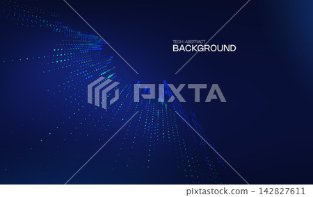 Background ai with tech banner and abstract blue pattern. Vector wave design with digital mesh technology and business circle circular. Computer concept background with cyber data. Background ai with tech banner and abstract blue pattern. Vector wave design with digital mesh technology and business circle circular. Computer concept background with cyber data. 142827611