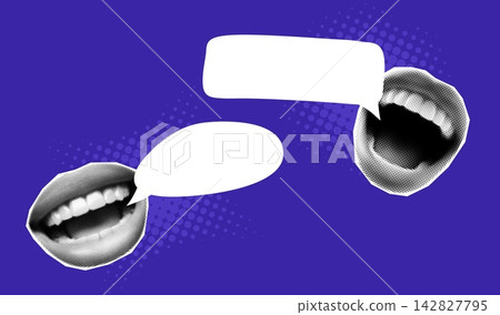 Halftone speech retro for lips bubble vintage and visual newspaper cutout. Graphic element energetic for dialog scream discussion and effect design open. Halftone shape poster for lips sticker. Halftone speech retro for lips bubble vintage and visual newspaper cutout. Graphic element energetic for dialog scream discussion and effect design open. Halftone shape poster for lips sticker. 142827795