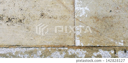 Weathered Stone Block Wall with Grout Lines Weathered Stone Block Wall with Grout Lines 142828127