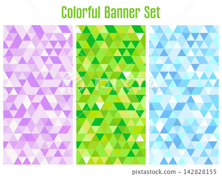 Banner set_Triangular mosaic_Vertical Banner set_Triangular mosaic_Vertical 142828155