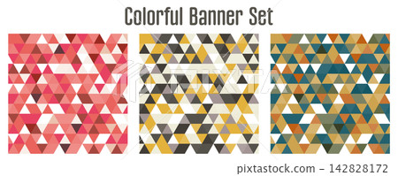 Banner set_Triangular mosaic_Square Banner set_Triangular mosaic_Square 142828172