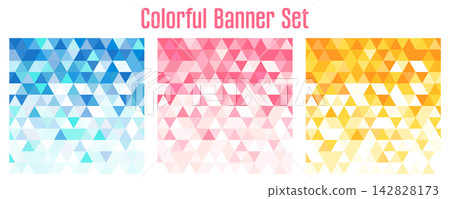 Banner set_Triangular mosaic_Square Banner set_Triangular mosaic_Square 142828173