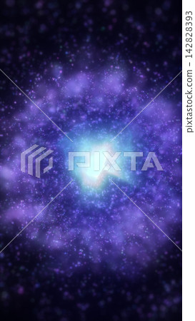 Glowing violet particles surround a bright cyan core, forming a cosmic energy vortex with a dreamy nebula effect on a dark background. Glowing violet particles surround a bright cyan core, forming a cosmic energy vortex with a dreamy nebula effect on a dark background. 142828393