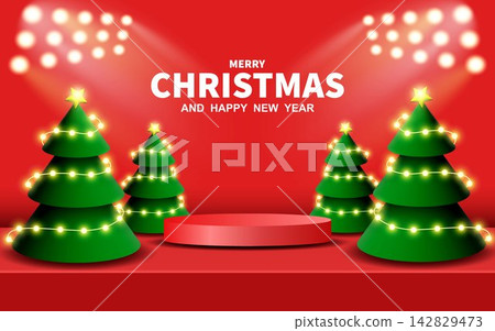 Christmas background design for product display. 142829473