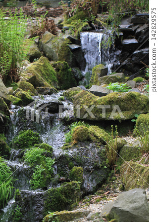 small outdoor waterfall small outdoor waterfall 142829575