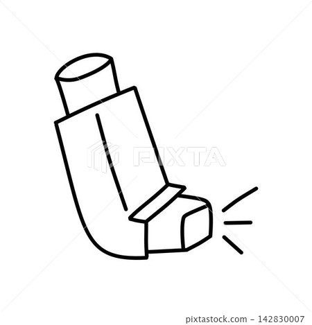 asthma inhaler line art illustration treatment asthma inhaler line art illustration treatment 142830007
