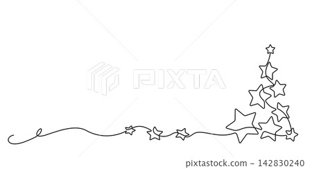 abstract Christmas tree made of stars. Vector holiday garland abstract Christmas tree made of stars. Vector holiday garland 142830240
