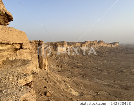 Saudi Arabia, the edge of the world at sunset. Saudi Arabia, the edge of the world at sunset. 142830438