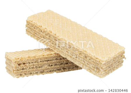 Wafer snacks isolated on white background Wafer snacks isolated on white background 142830446