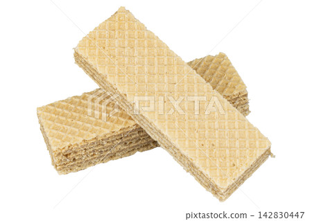 Wafer snacks isolated on white background Wafer snacks isolated on white background 142830447
