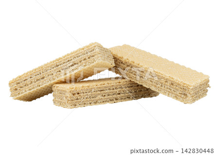 Wafer snacks isolated on white background Wafer snacks isolated on white background 142830448
