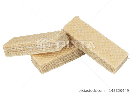 Wafer snacks isolated on white background Wafer snacks isolated on white background 142830449