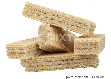 Wafer snacks isolated on white background Wafer snacks isolated on white background 142830450