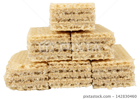 Wafer snacks isolated on white background Wafer snacks isolated on white background 142830460