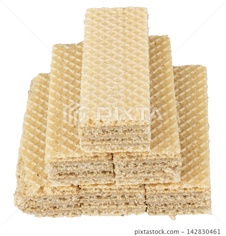 Wafer snacks isolated on white background Wafer snacks isolated on white background 142830461