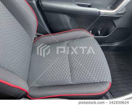 Passenger car fabric seats and red trim Passenger car fabric seats and red trim 142830624