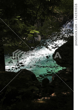 A mysterious valley shrouded in blue. A mysterious valley shrouded in blue. 142830816