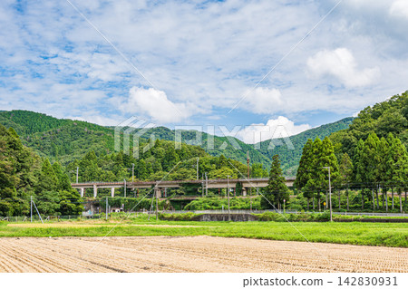 Rural landscape of Oku-Biwako, Hokuriku Main Line, Nagahama City, Shiga Prefecture Rural landscape of Oku-Biwako, Hokuriku Main Line, Nagahama City, Shiga Prefecture 142830931