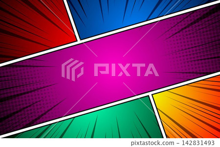 Colorful comic abstract scene page background. Colorful comic abstract scene page background. 142831493