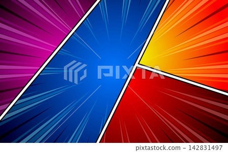 Colorful comic abstract scene page background. Colorful comic abstract scene page background. 142831497