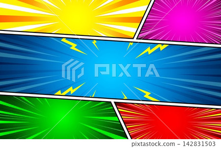 Colorful comic abstract scene page background. Colorful comic abstract scene page background. 142831503