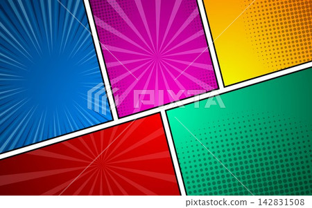 Colorful comic abstract scene page background. Colorful comic abstract scene page background. 142831508