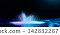 Futuristic Technology Network data concept. Sand explosion with innovation patter to connect the Dots as neuron system with light motion. Technology futuristic of data network is pattern background 142832287