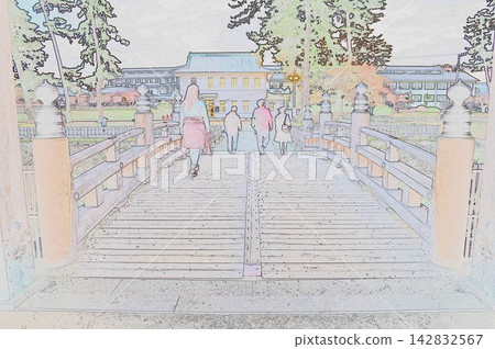 CG插圖：從銅門一側看到的住吉橋。 142832567