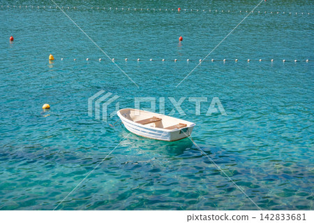 Rabac Sea Coast Turquoise Water Boat Beach Croatia 142833681