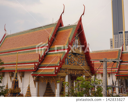 Wat Phitchaya Yatikaram Worawihan Temple Sunset Bangkok Wat Phitchaya Yatikaram Worawihan Temple Sunset Bangkok 142833827