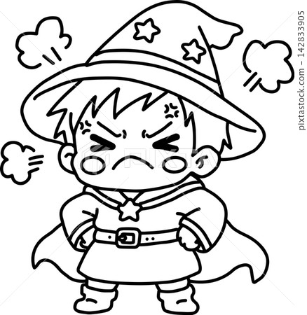A cute little wizard boy who is fuming with anger, a fantasy character expressing his rage. A cute little wizard boy who is fuming with anger, a fantasy character expressing his rage. 142833905