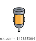 Car cigarette lighter plug cartoon  Vector   element   For 12-volt power sockets. Power socket adapte 142835004