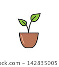 plant in pot cartoon   icon of reforestation vector element design template 142835005