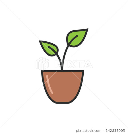 plant in pot cartoon icon of reforestation vector element design template plant in pot cartoon icon of reforestation vector element design template 142835005