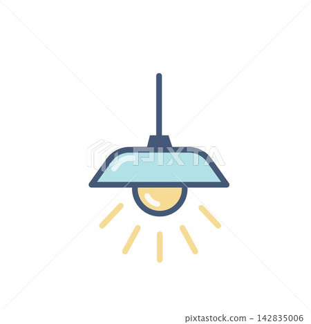 The hanging light bulb shines brightly cartoon icon vector element design The hanging light bulb shines brightly cartoon icon vector element design 142835006