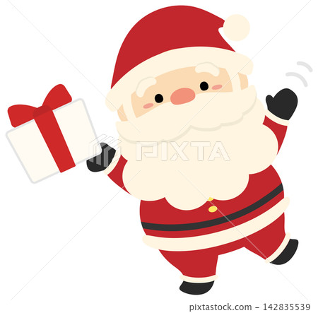 Christmas illustration material featuring Santa Claus and presents 142835539
