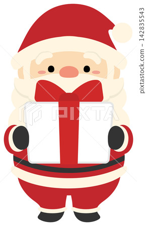 Christmas Santa Claus and presents, red ribbon 142835543
