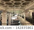The classical atrium and decorative ceiling of the Meiji Life Insurance Building, a designated Important Cultural Property. 142835861