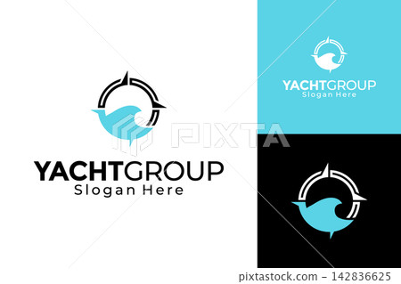 Shipping yard company illustration logo design concept creative Shipping yard company illustration logo design concept creative 142836625