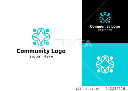 Illustration of a logo design for a social business concept, community, teamwork unity. Illustration of a logo design for a social business concept, community, teamwork unity. 142836626