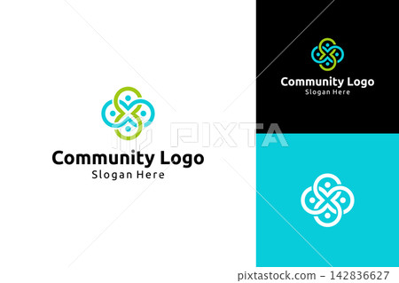 Illustration of a logo design for a social business concept, community, teamwork unity. Illustration of a logo design for a social business concept, community, teamwork unity. 142836627