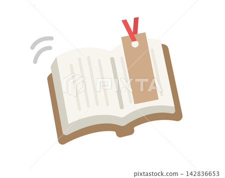 一張書本圖示的插圖,圖示內含書籤。 一張書本圖示的插圖,圖示內含書籤。 142836653