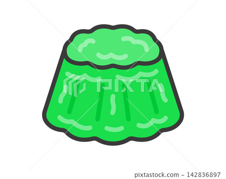 一個搖搖晃晃的果凍圖示的插圖(彩色線條畫) 一個搖搖晃晃的果凍圖示的插圖(彩色線條畫) 142836897