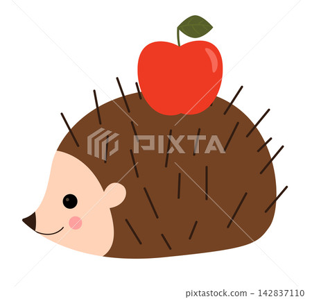 Cute cartoon vector hedgehog, simple illustration of an animal in flat childish style for kids and baby designs Cute cartoon vector hedgehog, simple illustration of an animal in flat childish style for kids and baby designs 142837110