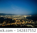 The night view of Hakodate city and the sea on both sides from Mount Hakodate 142837552